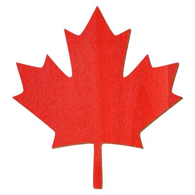 Red Canadian Maple Leaf Wooden Cutout, 43 cm, Pack of 50