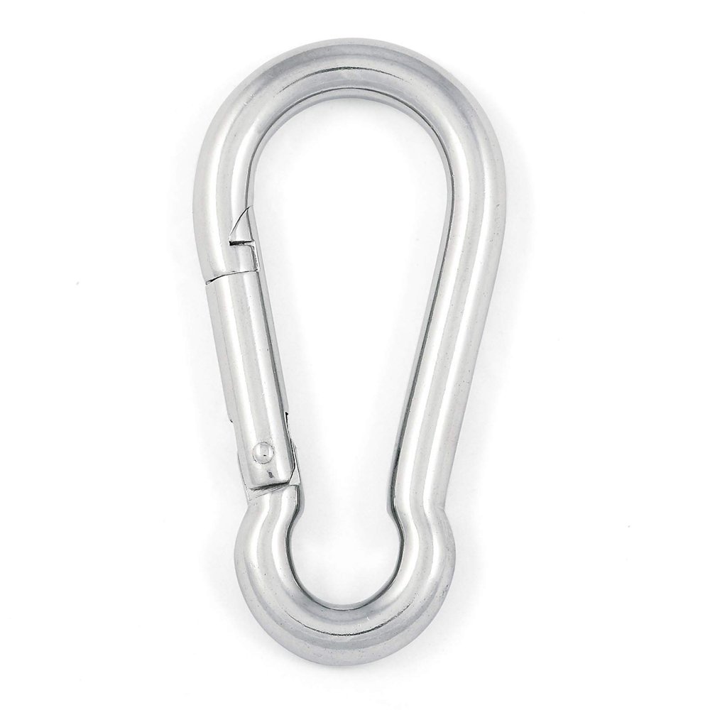 SO-TECH 2-Pack 80 mm Carabiner Hooks with Spring-Loaded Gate, V4A Stainless Steel
