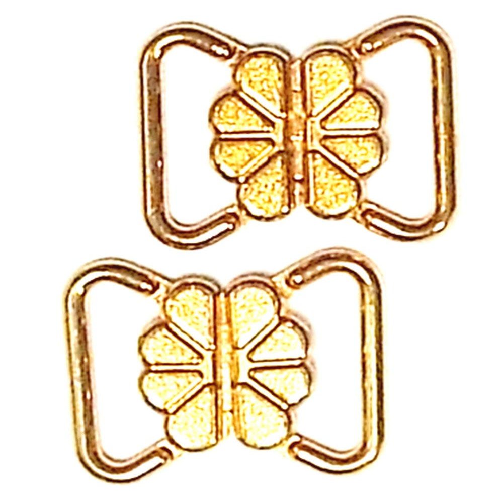 2 Gold Metal Bikini Clasps, 12 mm Bar