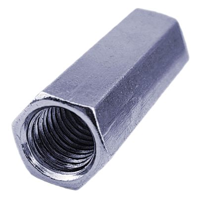 MegaHaustechnik 5-Pack M6 x 18 mm Zinc-Plated Steel Hex Coupling Nuts