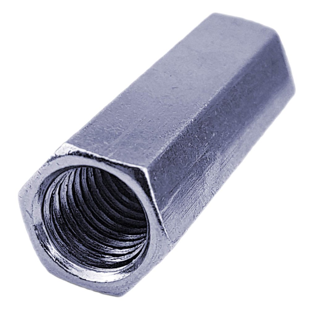 MegaHaustechnik 5-Pack M6 x 18 mm Zinc-Plated Steel Hex Coupling Nuts