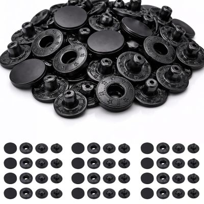 Trimming Shop Metal-Cap Snap Fasteners, 4-Piece, 10 mm, Black, 50-Pack