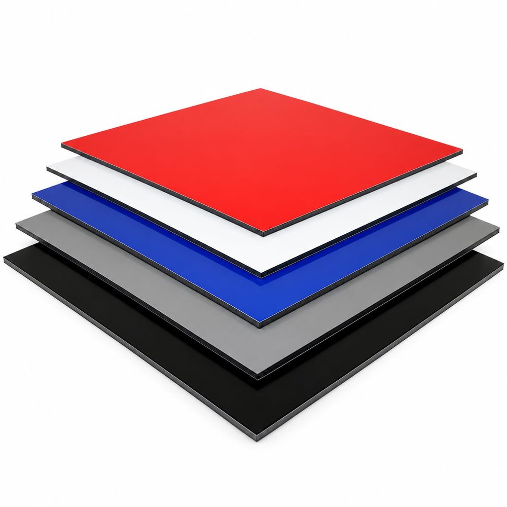 DILITE 3 mm Aluminum Composite Panels, Various Colors and Cuts (610 x 375 mm, Matte/Glossy Black)