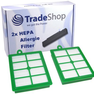 2-Pack HEPA Allergy/Pollen/Hygiene Micro-Filters for Philips FC 9120/9122/9124/9126/9128, TRI-Active Carpet