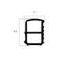 Steel Frame Seal for Vertical Groove, Gray, Sample Door Seal view 2