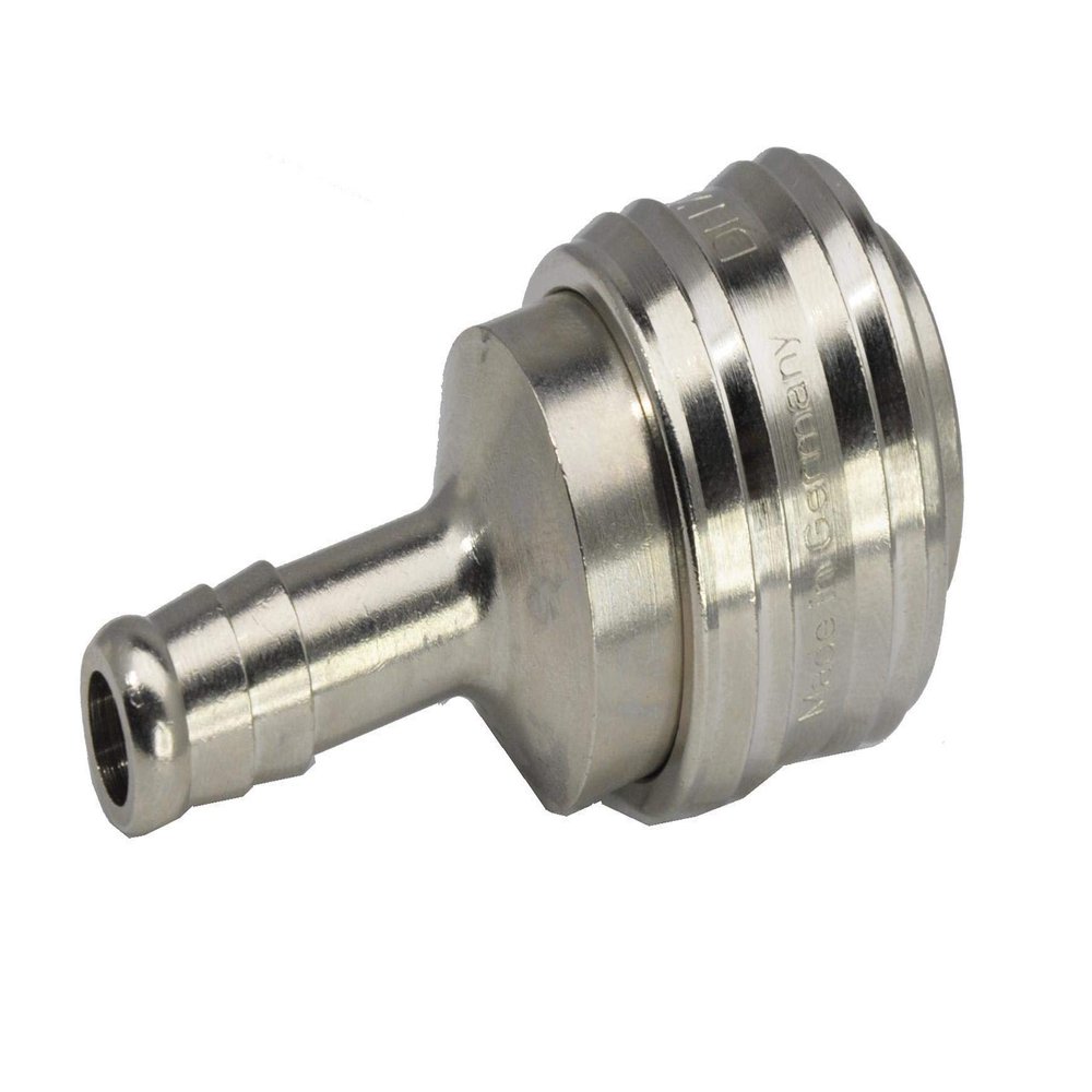 NW 5 Coupling Socket with 5 mm Hose Connection, Nickel-Plated Brass