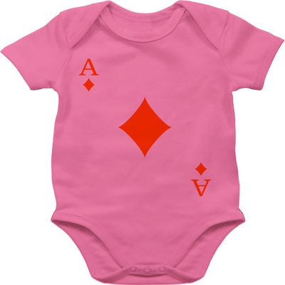 Baby Short-Sleeve Bodysuit, Ace of Diamonds, Pink, 18–24 Months