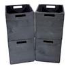 4 Black Wooden Crates with Two Handholds – New – 32 × 37.5 × 32.5 cm – for KALLAX Shelving view 1