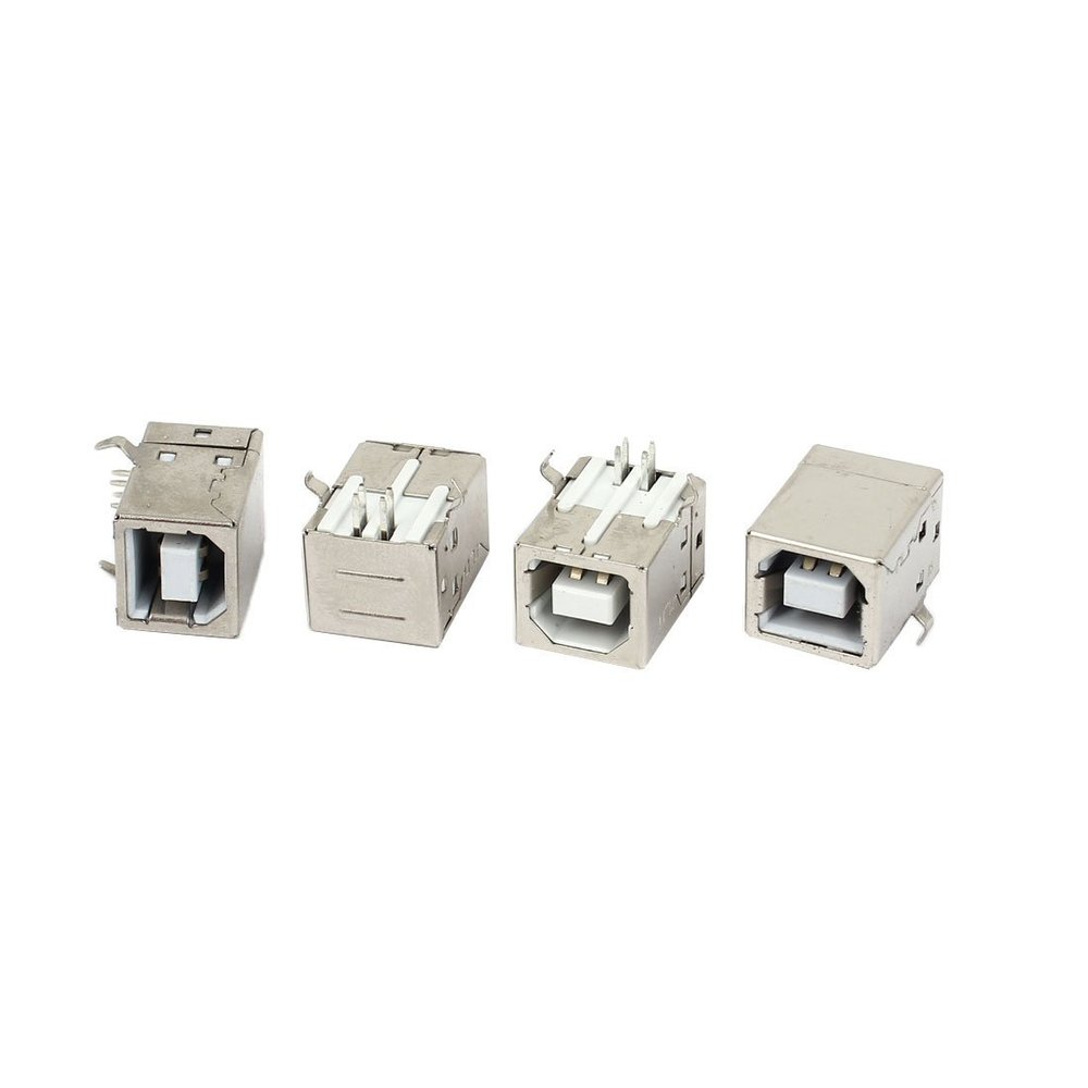 USB-B Right-Angle PCB Socket, 4-Piece