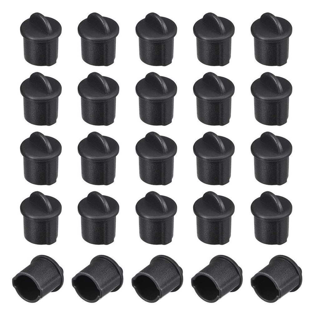 BNC Anti-Dust Cap for Female Jack, Black, 20-Pack
