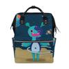 Montoj Canvas Backpack with Cartoon Alien Motif view 1