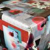 KEVKUS BI10 Poppy Patchwork Oilcloth Tablecloth, Selectable Shape and Border, 140 x 260 cm Rectangular view 1