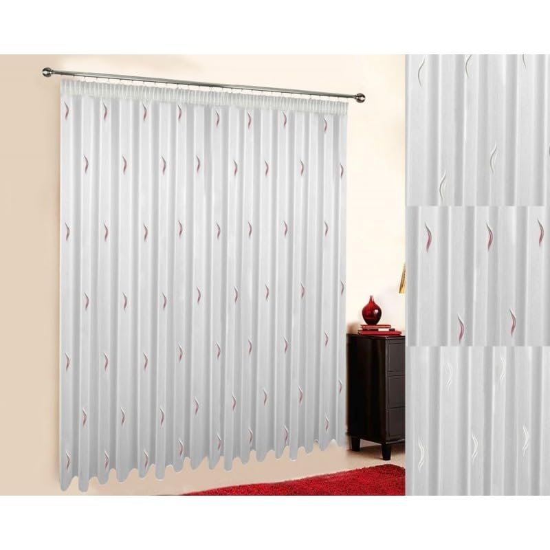 Sun World Made-to-Measure Voile Sheer Curtain with Gather Tape, White, 100 cm H x 300 cm W