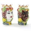 Pair of Sicilian Moorish Heads, 14 cm, Handmade Ceramic view 2