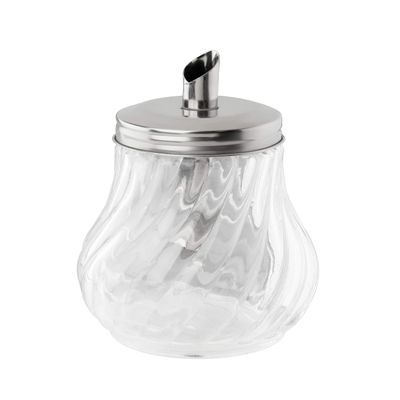 FMprofessional FLEURETTE Sugar Dispenser, 280 ml, Glass, Silver