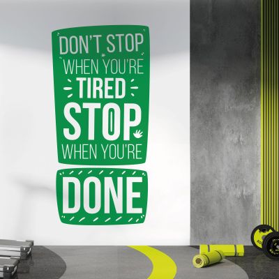 Wall Tattoo / Wall Decal "Don't Stop When You're Tired" Medium (285 x 580 mm), Cactus