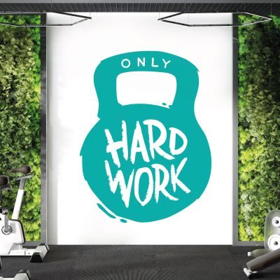 Power Body Fit Bodybuilder Fitness Training Silhouette Gym Sticker [Turquoise]
