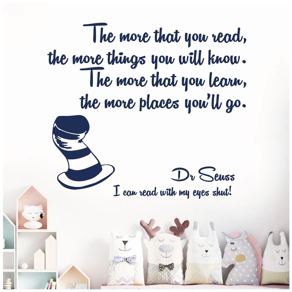 Dr. Seuss Quote Wall Decal, Cobalt Blue