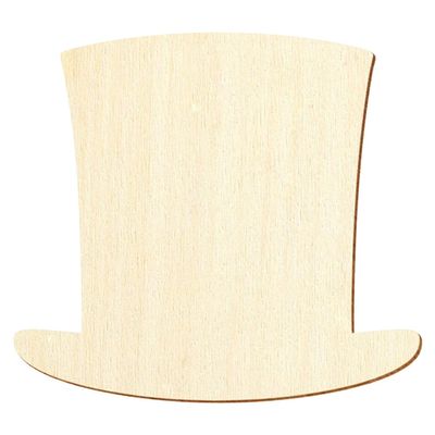 Wooden Top Hat Shape for Crafts, 3–50 cm, Size: 7 cm, 1 pc