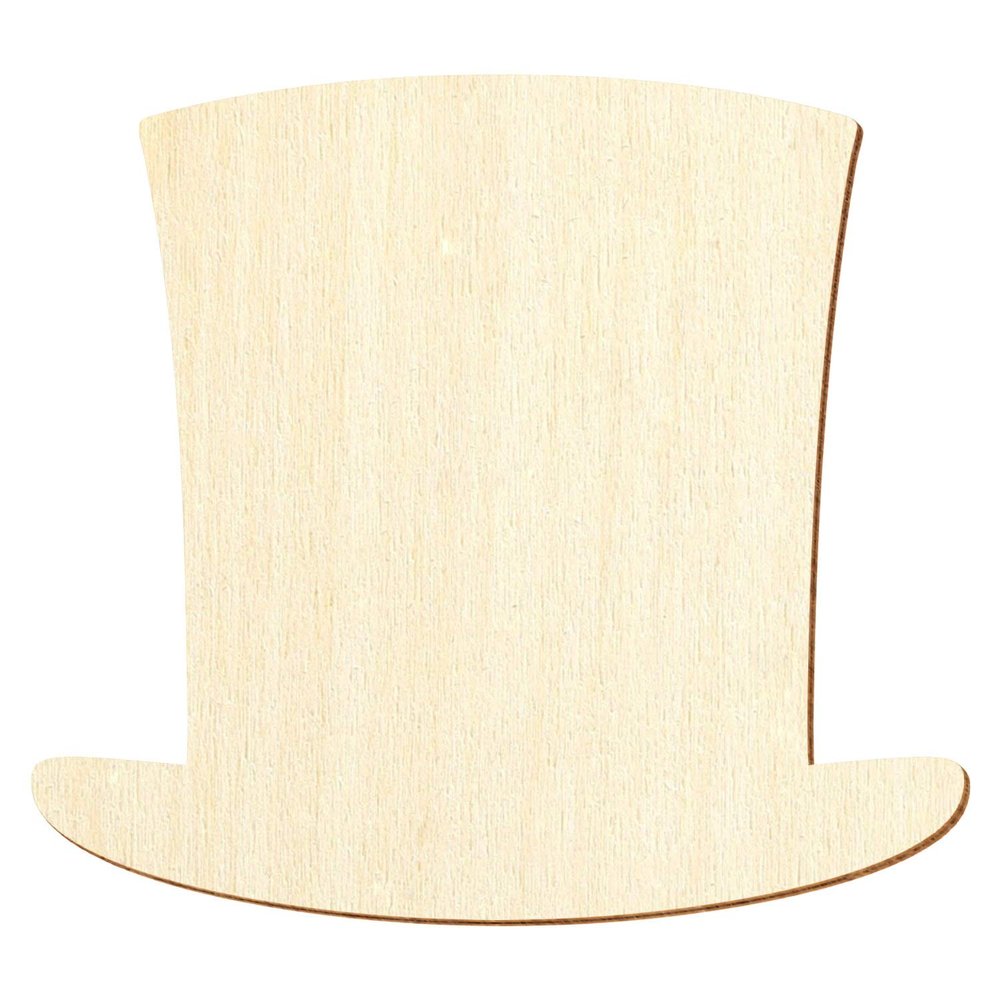 Wooden Top Hat Shape for Crafts, 3–50 cm, Size: 7 cm, 1 pc