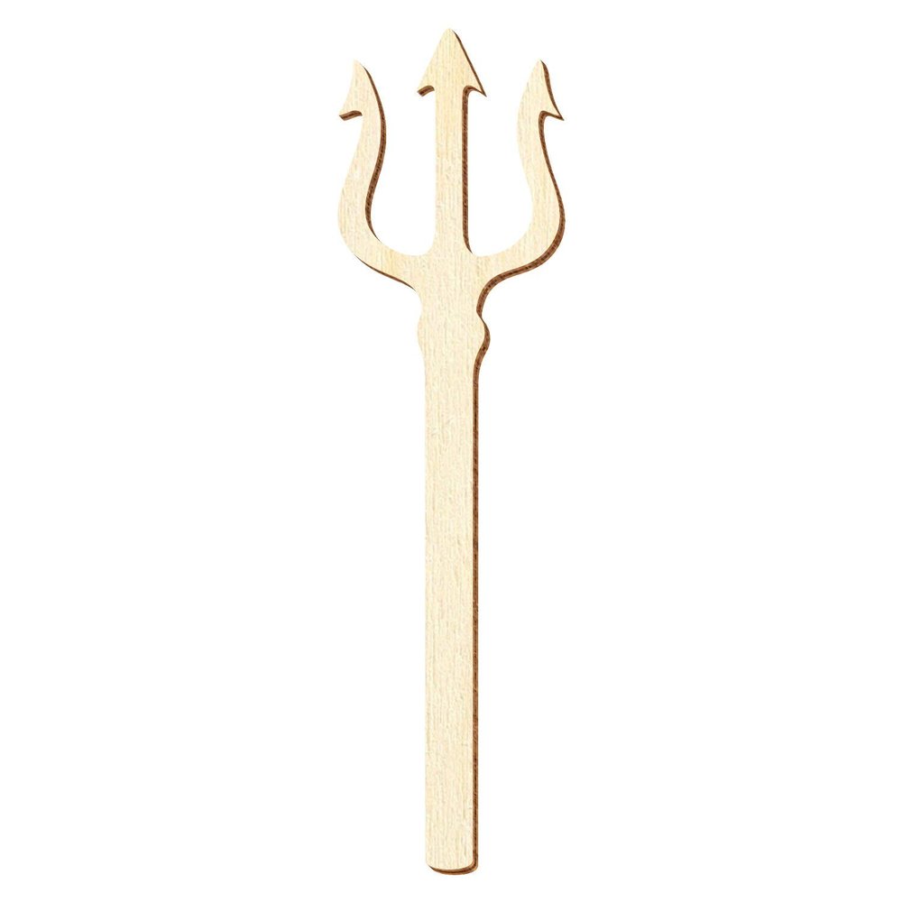 Wooden Trident for Décor & Crafts, 5–50 cm, 49 cm, 1 pc.