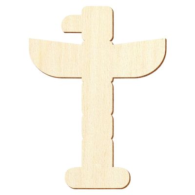 Wooden Totem Pole Craft Cutout, 16 cm, 25-Pack