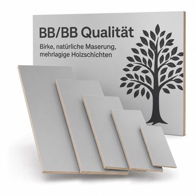 AUPROTEC 50 x 40 cm Birch Plywood Panel | Gray | 18 mm