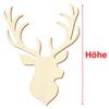 Wooden Deer Head Craft Decor, 5–50 cm, 39 cm, 50-Pack view 3