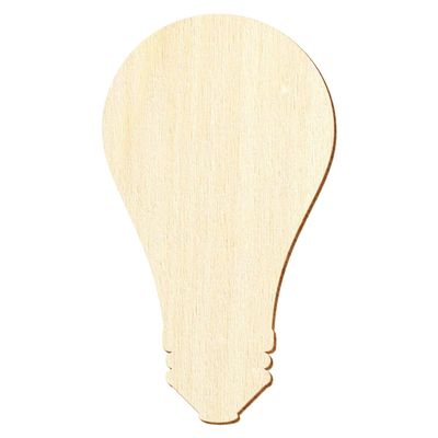 Wooden Light Bulb Shape for Crafts, 3–50 cm