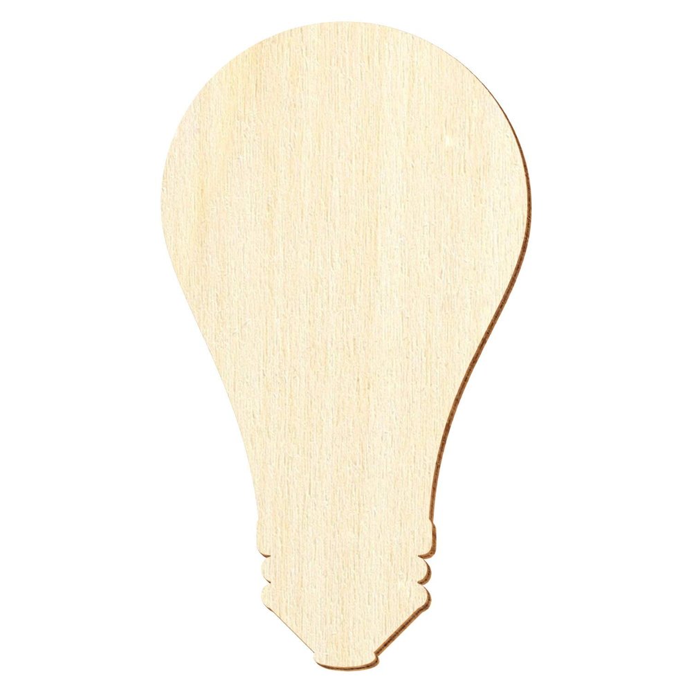 Wooden Light Bulb Shape for Crafts, 3–50 cm