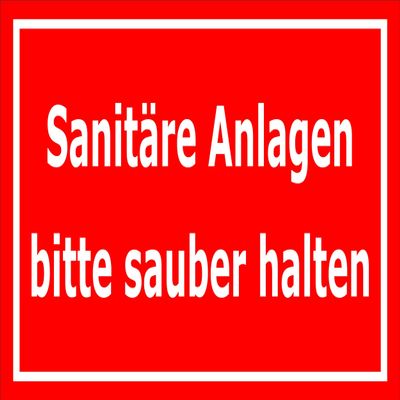 Melis-Folienwerkstatt Sanitary Facilities Sign - 45 x 30 cm - Pre-Drilled Holes - 3 mm Aluminum Composite - 20 VAR S00225-002-D