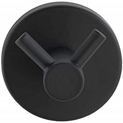 WENKO Duo Bosio Matte Black Wall Hook, Stainless Steel, 5.5 x 5.5 cm