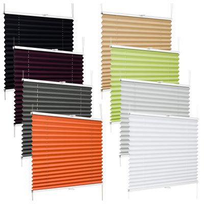 Clip-On Pleated Blind, Light-Filtering, Dark Gray, 95 x 150 cm