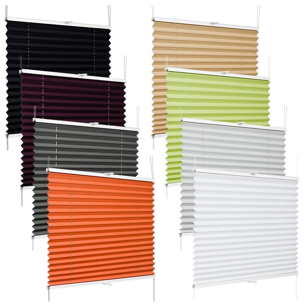 Clip-On Pleated Blind, Light-Filtering, Dark Gray, 95 x 150 cm