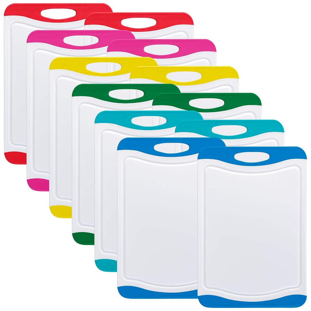 Rosenstein & Söhne Breakfast Boards: 12-Piece Cutting Board Set in 6 Colors, Antibacterial, 29 x 20 cm Each