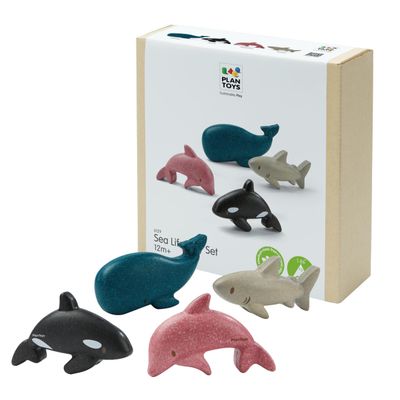 PlanToys Figurines: 4 Sea Animals