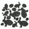 Beautiful Easter Felt Scatter Decorations, Rabbits and Eggs, 16 Pieces, Black Heathered view 1