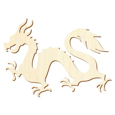 Chinese Wooden Dragon – DIY Decor, 5–50 cm, Size: 18 cm, Pack of 10