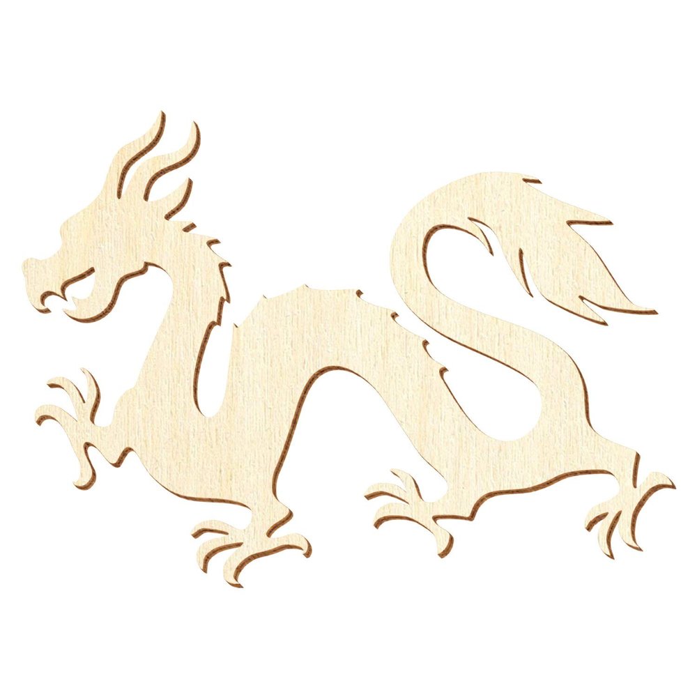 Chinese Wooden Dragon – DIY Decor, 5–50 cm, Size: 18 cm, Pack of 10