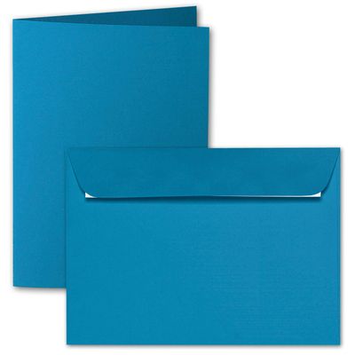 ARTOZ Set of 75 DIN A6 Folded Cards with Envelopes, Petrol Blue, 105 x 148 mm