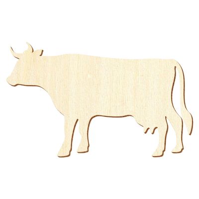 Wooden Cow V1 for Crafts, 3–50 cm, 1 Piece