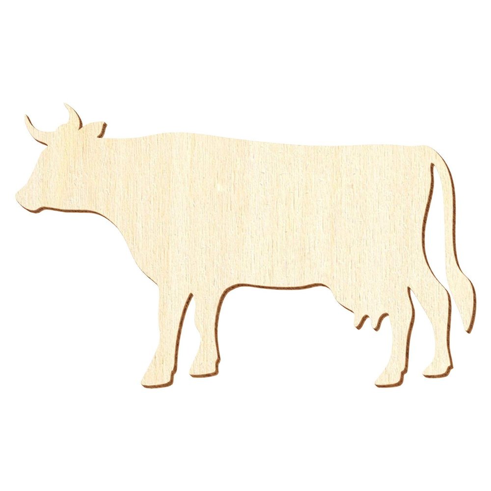 Wooden Cow V1 for Crafts, 3–50 cm, 1 Piece