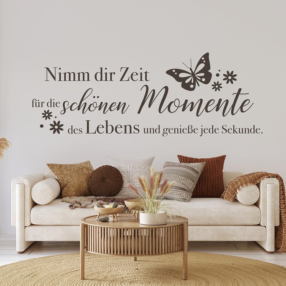 tjapalo pk228 Wall Decal “Take Time for the Beautiful Moments,” Lilac, W160 x H58 cm