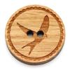 NaturSchatulle Bird-Engraved Cherry Wood Buttons, 30 mm, 25-Pack view 1