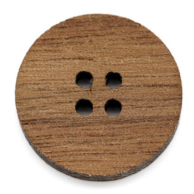 NaturSchatulle Natural Walnut Wood Buttons, 25 mm, 4-Hole, 25-Pack