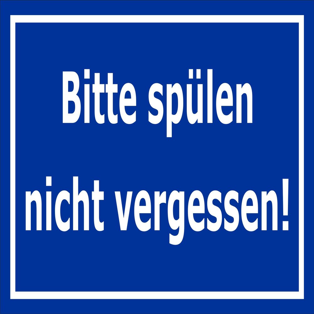 Melis-Folienwerkstatt Please Don't Forget to Flush Sign, 30 x 20 cm, 3 mm Aluminum Composite, 4 Holes
