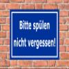 Melis-Folienwerkstatt Please Don't Forget to Flush Sign, 30 x 20 cm, 3 mm Aluminum Composite, 4 Holes view 2