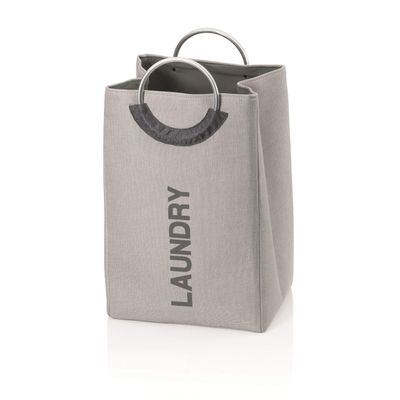 kela PALMA Laundry Hamper, Stone Gray (W x H x D: 36 x 56 x 30 cm)