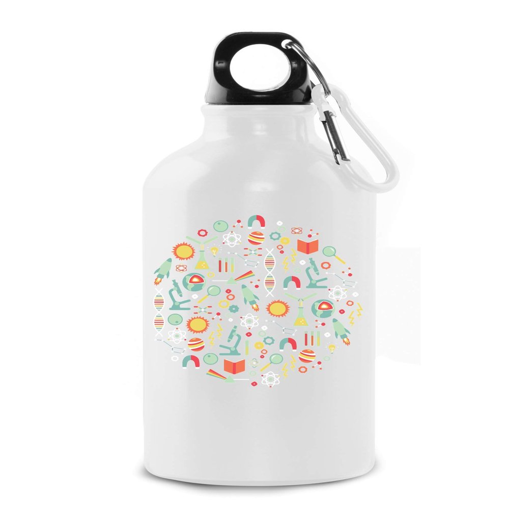 Minimalist Science Symbols Math Chemistry Physics Tourist Water Bottle