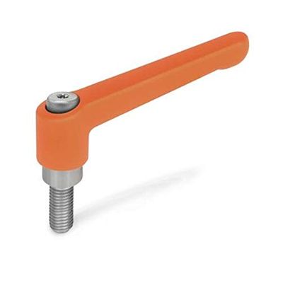 DOLD Mechatronics Adjustable Clamping Lever, Stainless Steel, Orange, M4 x 20
